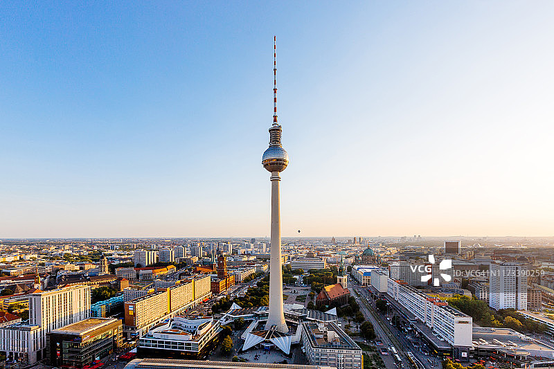 德国柏林电视塔天际线鸟瞰图片素材