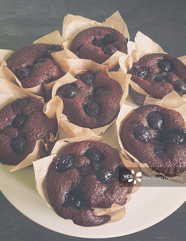 蓝莓玛芬蛋糕图片素材