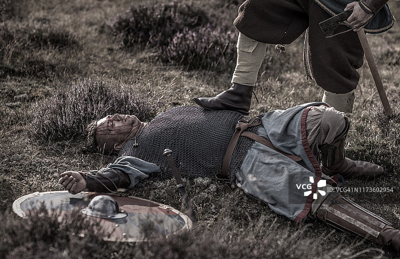 高地战场上的维京人图片素材