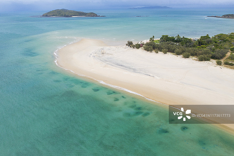 基佩尔岛美丽水域航拍图片素材