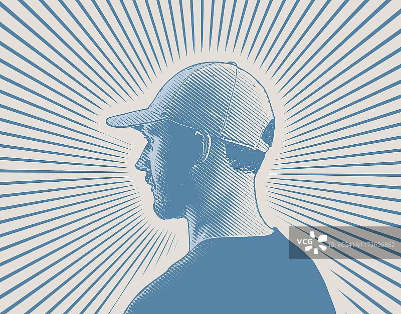 阳光背景下的严肃青年男人 портрет图片素材