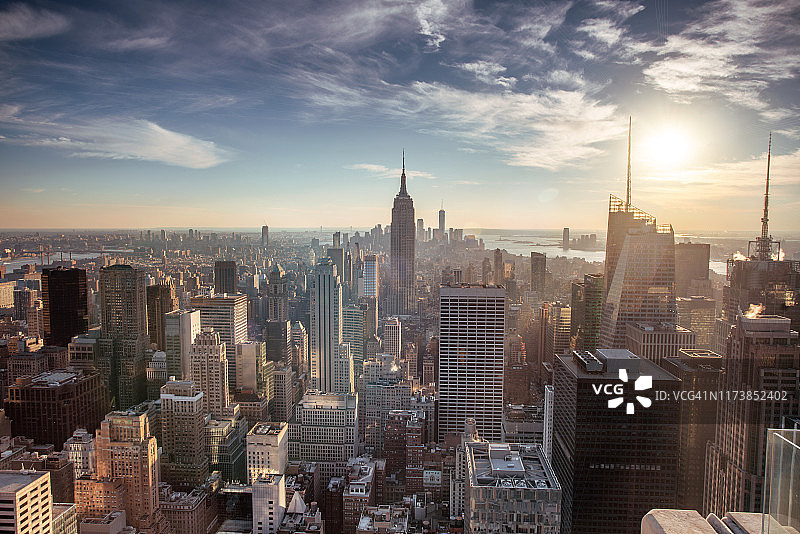 纽约市直升机航拍图片素材