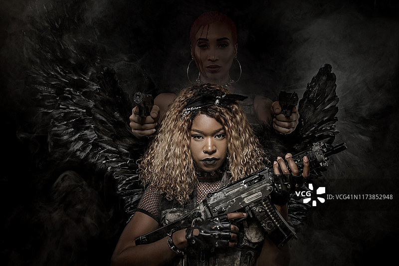 黑人女天使图片素材