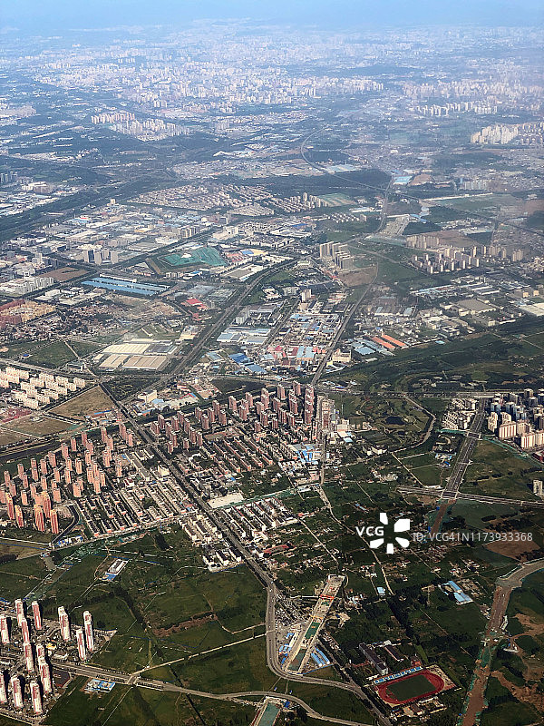 北京附近城市鸟瞰图片素材