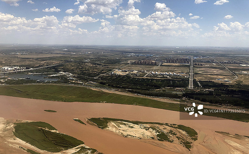 银川兴庆区航拍图片素材
