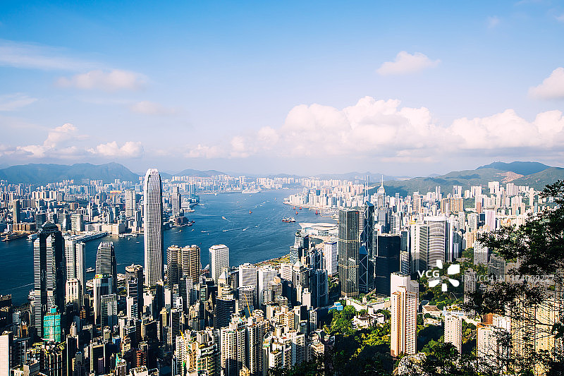 香港金融区航拍景观图片素材