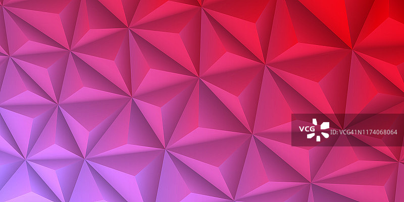 抽象几何纹理 - Low Poly背景 - 多边形马赛克 - 红色渐变图片素材