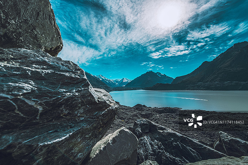 库克山国家公园的胡克湖图片素材