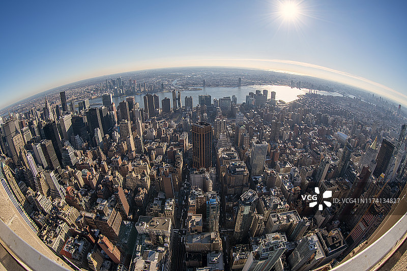 纽约市直升机航拍图片素材