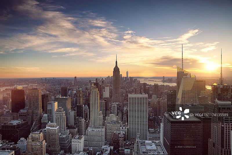 纽约市直升机航拍图片素材