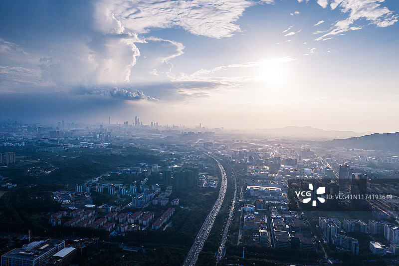 广州黄埔区空中摄影图片素材