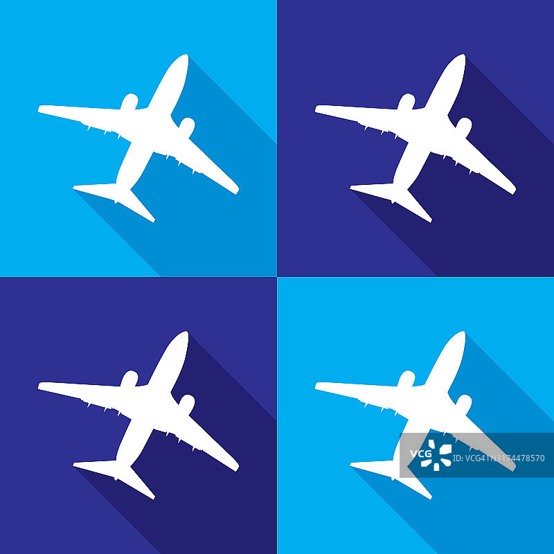 四个飞机图标图片素材
