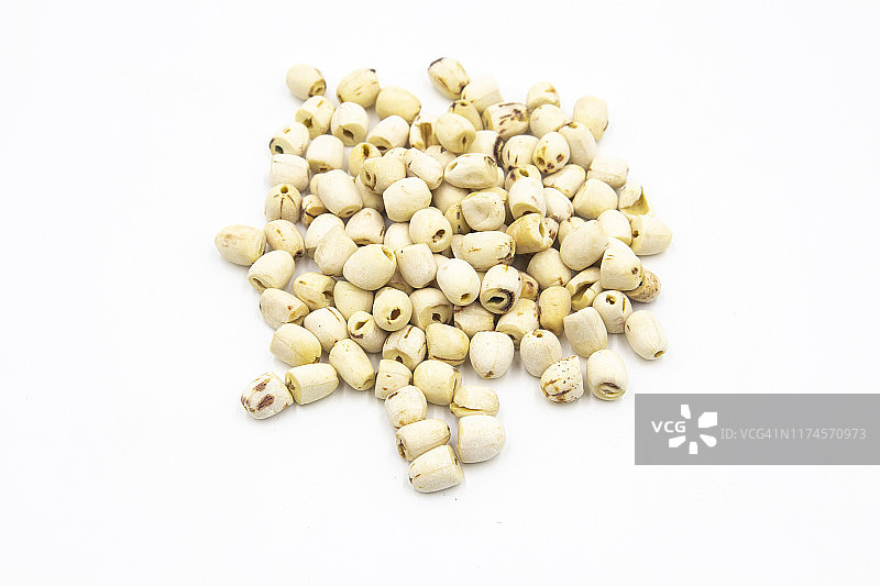 白色背景下的莲子图片素材