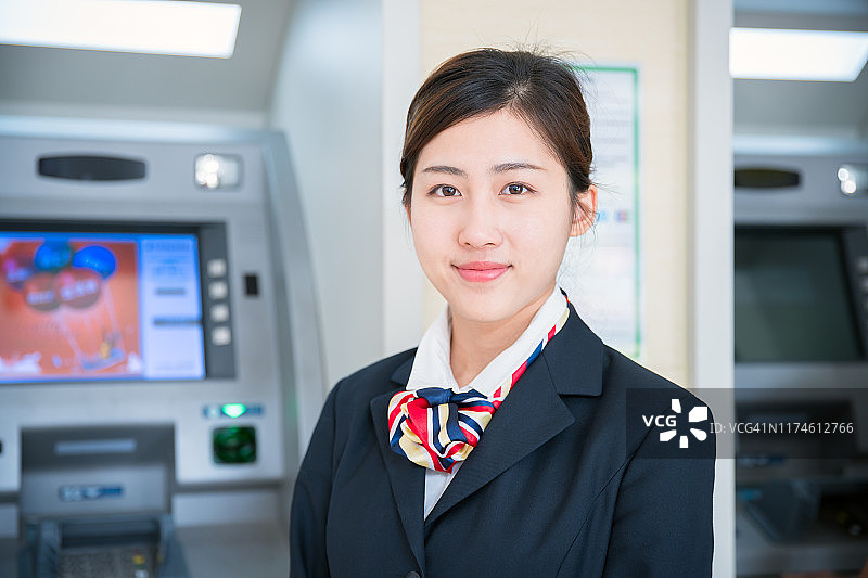 中国银行柜员和零售银行内部图片素材