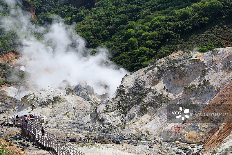 日本北海道登别地狱谷图片素材