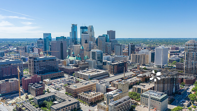 明尼阿波利斯市中心航拍图片素材