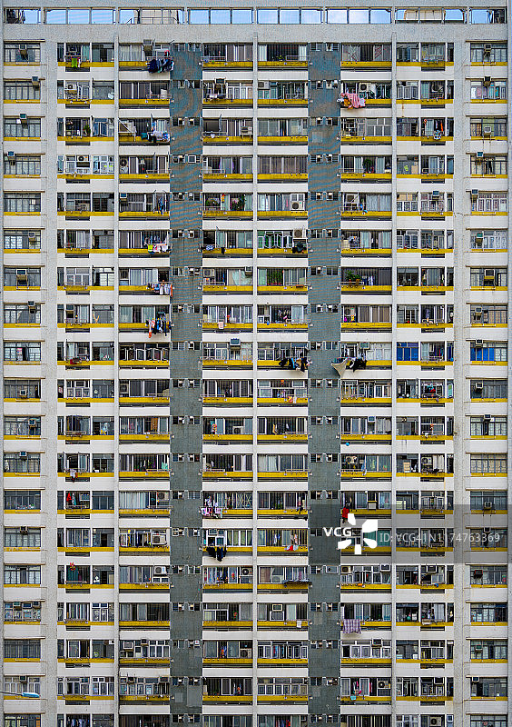 中国香港住宅楼外墙的抽象视角图片素材