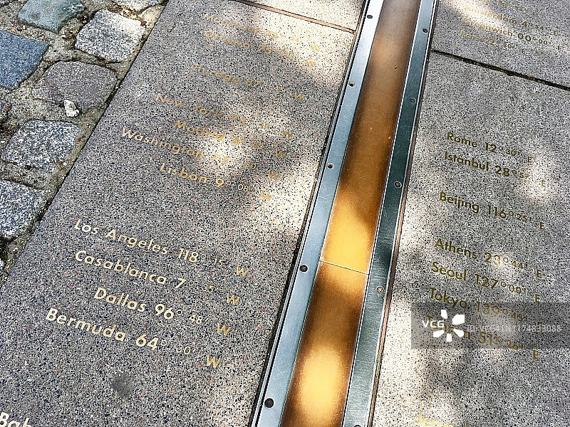 格林威治子午线特写图片素材