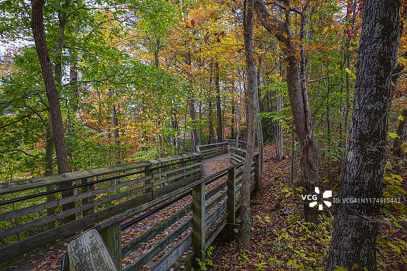 新河峡大桥观景台走道图片素材