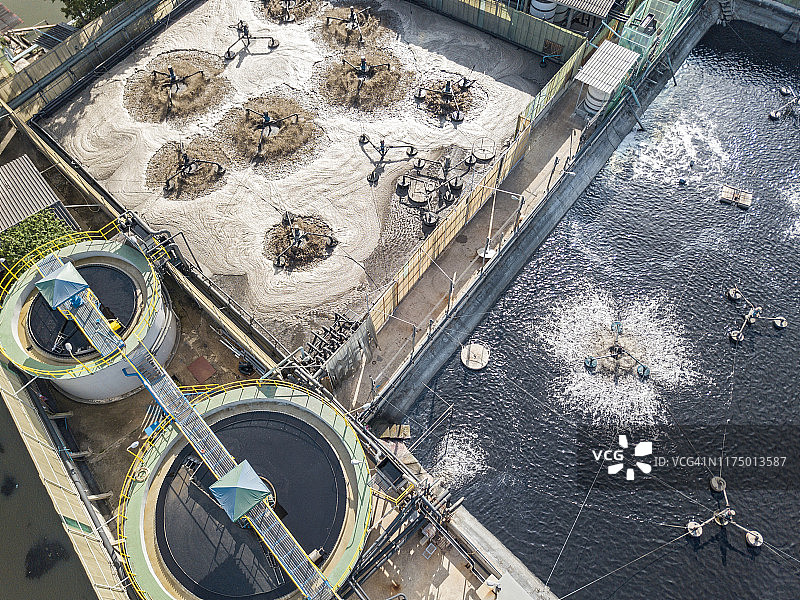 航拍工业园区污水处理系统图片素材