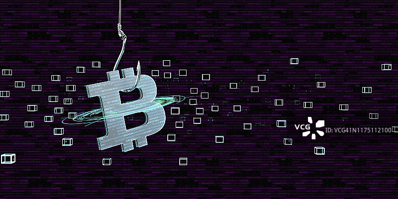 作为诱饵的比特币，3D图图片素材