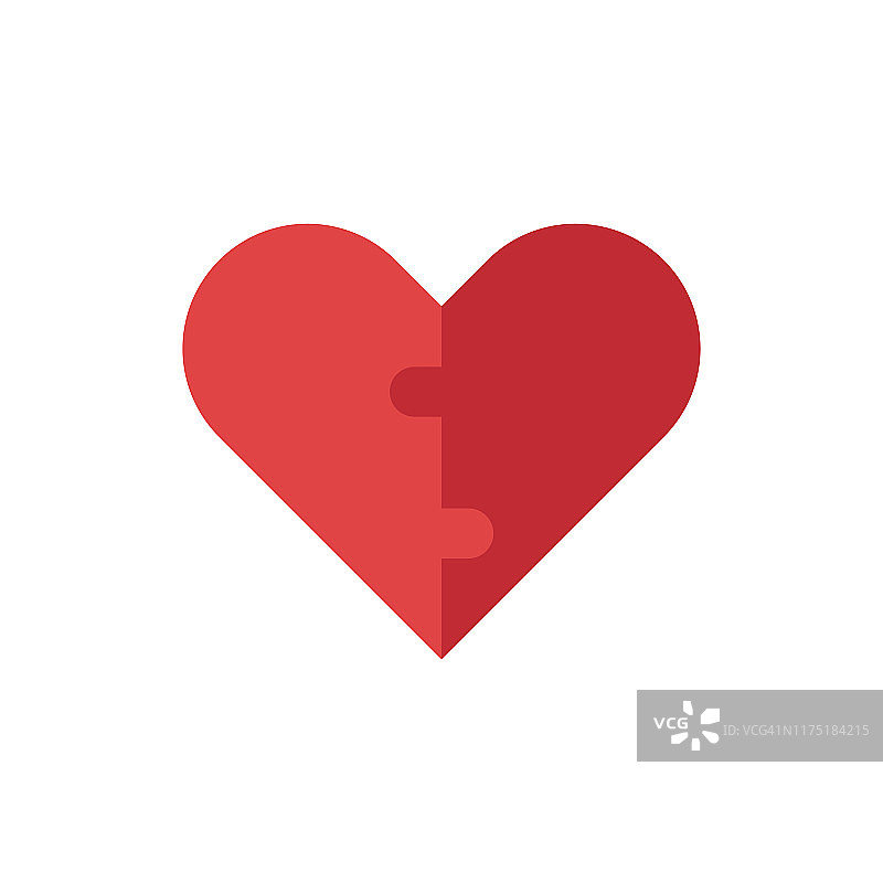 心形拼图图标图片素材