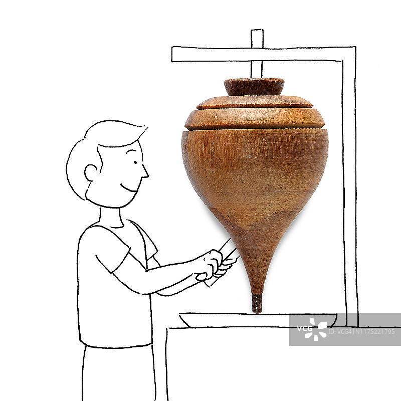 男子切沙威玛概念图图片素材