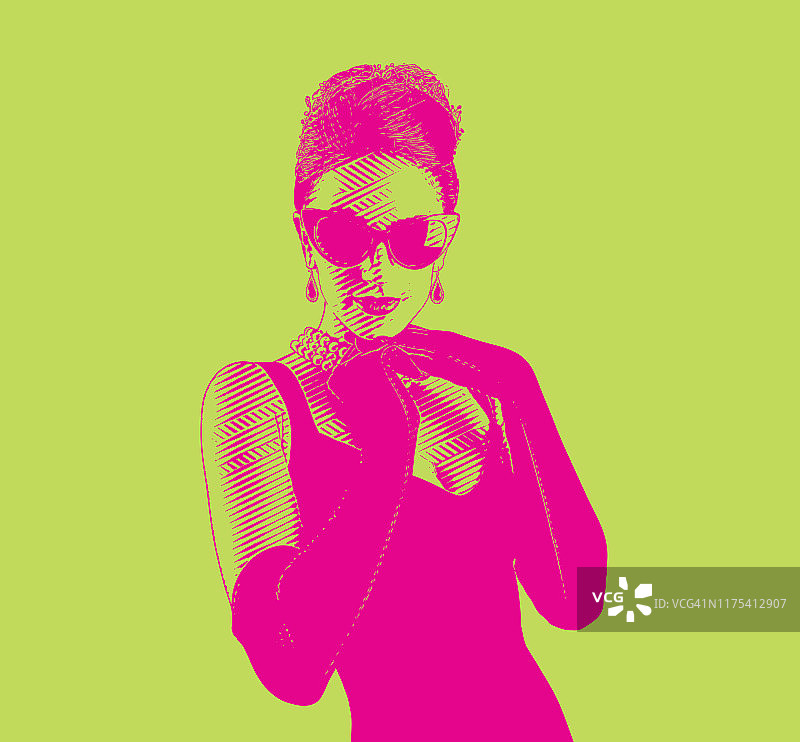 穿着复古时装的迷人女性图片素材