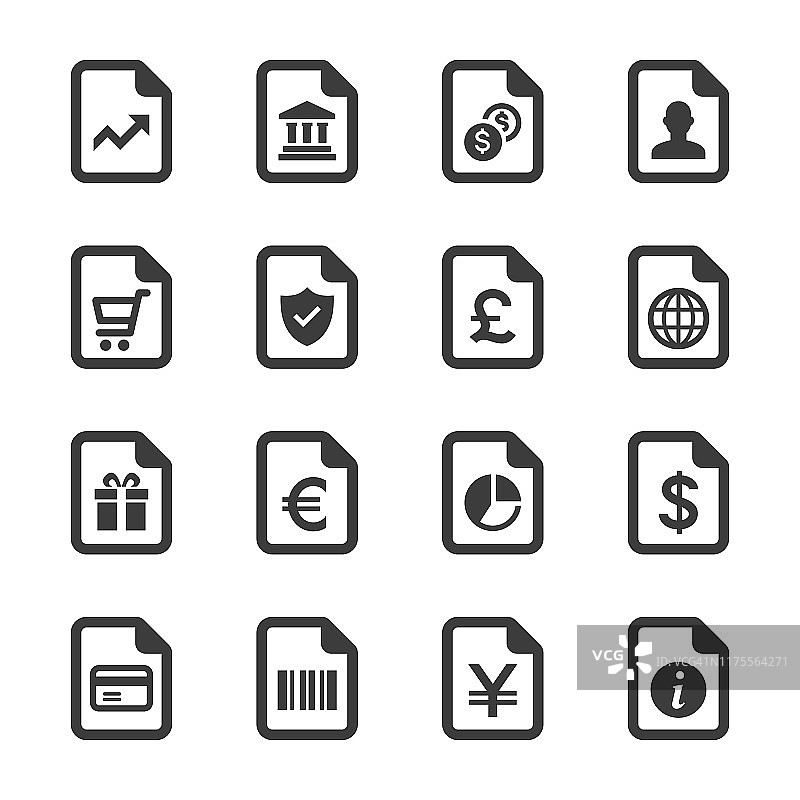 购物与金融文档图标集图片素材