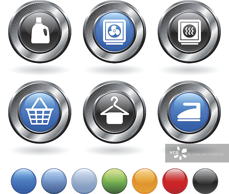 洗衣免版税矢量图标集图片素材