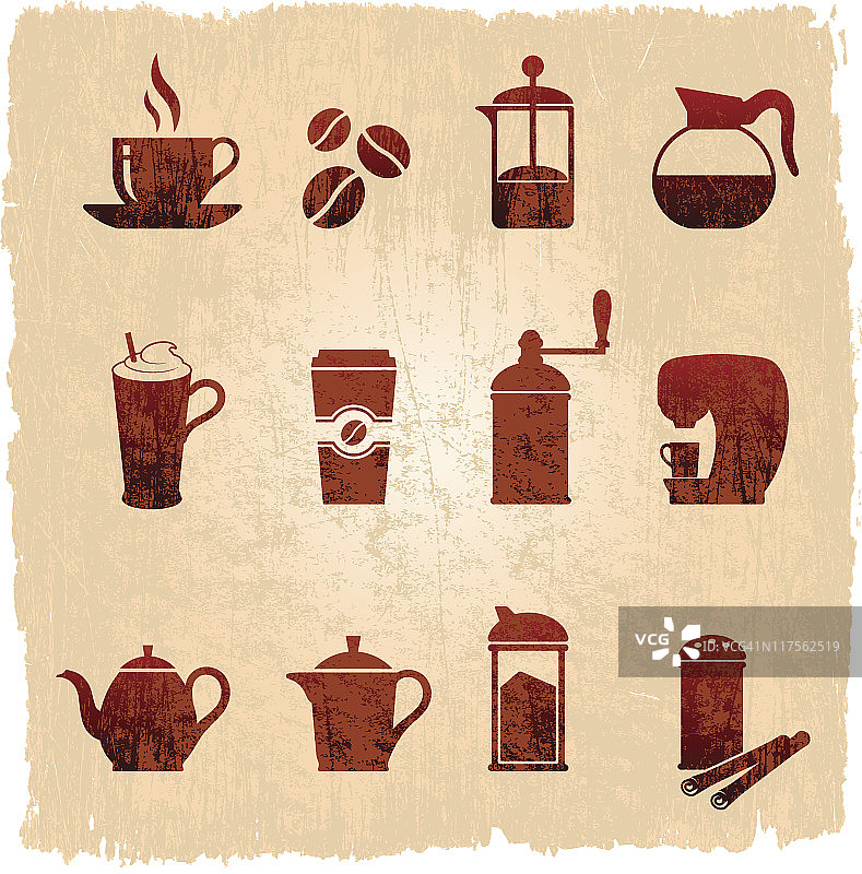 免版税矢量背景上的咖啡图标8051484图片素材