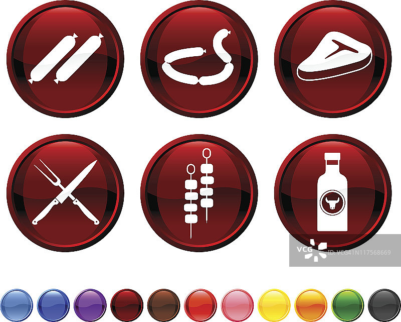 肉类产品及配件免版税矢量图标集图片素材