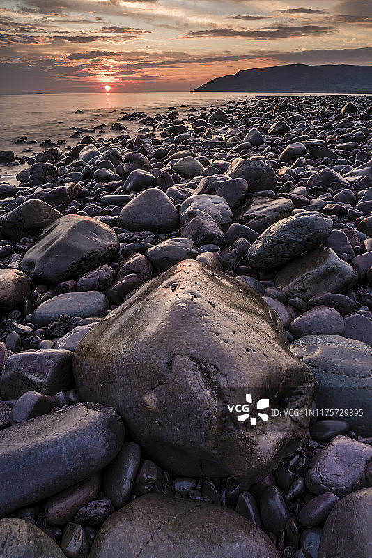日出时分的波洛克堰，英格兰萨默塞特郡波洛克图片素材