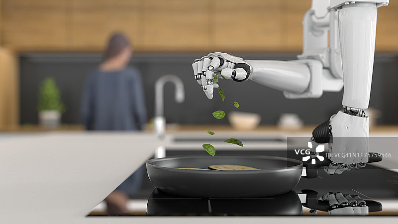 机器人厨师烹饪图片素材