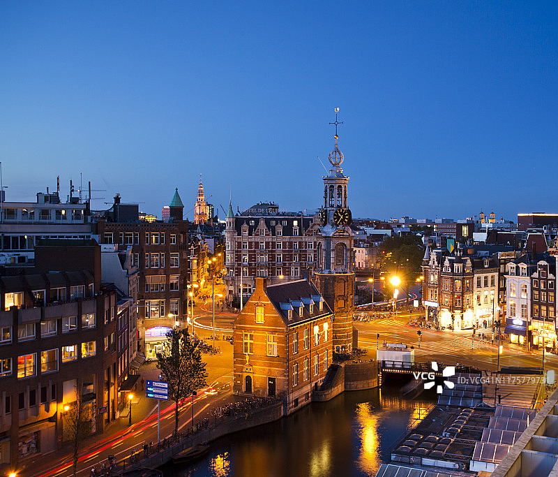 阿姆斯特丹夜景图片素材