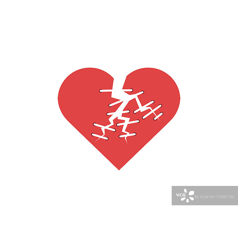 破碎的心形图标图片素材