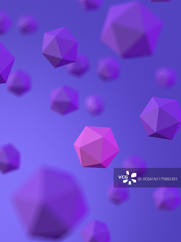 紫色柏拉图立体图形中的粉色柏拉图立体图片素材