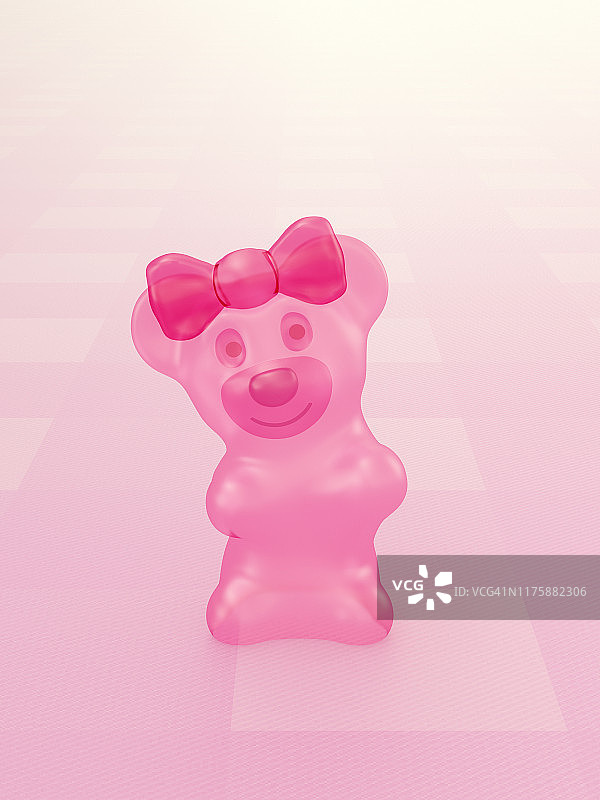 红色小熊软糖渲染图图片素材