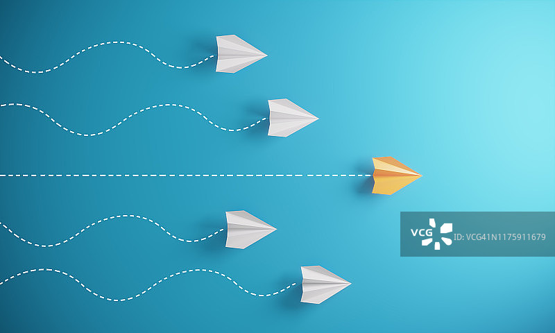纸飞机领导力概念图片素材
