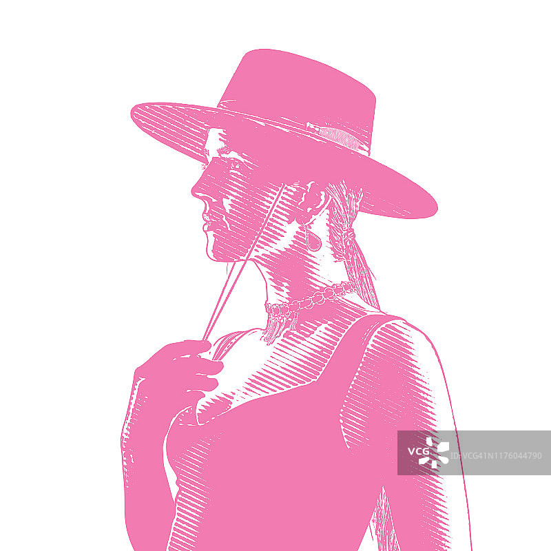 穿着复古时装的迷人女性图片素材