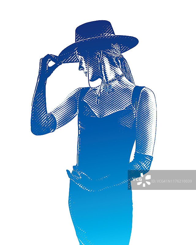 穿着复古时装的迷人女性图片素材