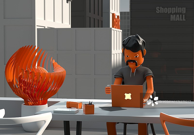 办公室的早晨图片素材