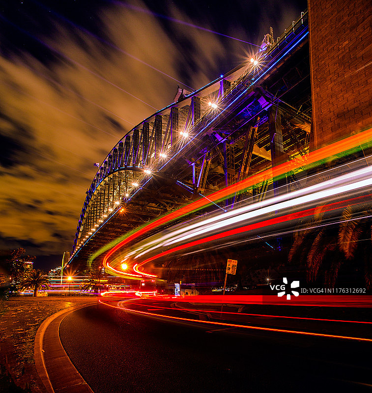 悉尼灯光轨迹图片素材