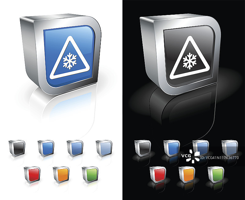 雪灾警报3D矢量素材图片素材