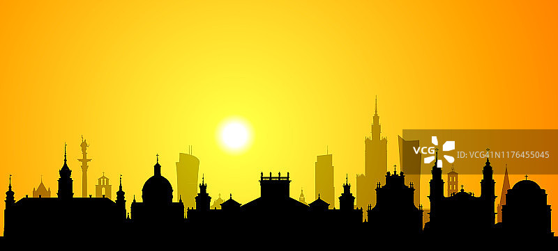 华沙天际线（所有建筑完整且可移动）图片素材