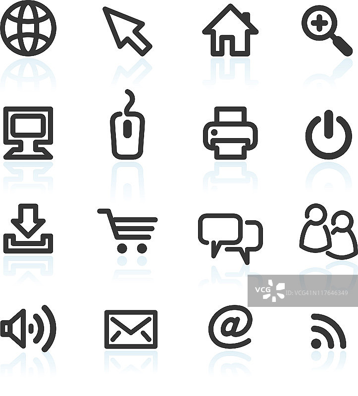 简约互联网免版税矢量图标集图片素材