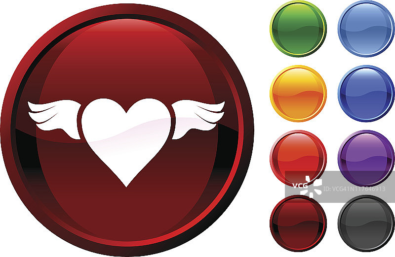 带翅膀的爱心互联网免版税矢量艺术图片素材