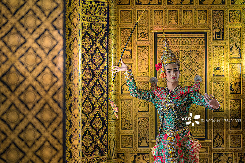 泰国文化面具舞蹈艺术角色：帕拉·拉姆图片素材