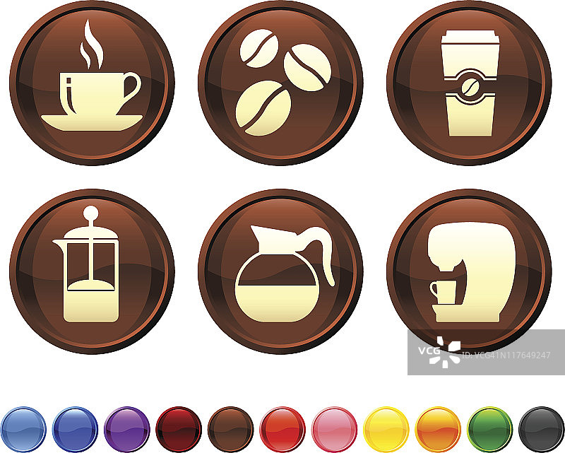 咖啡免版税矢量图标集图片素材