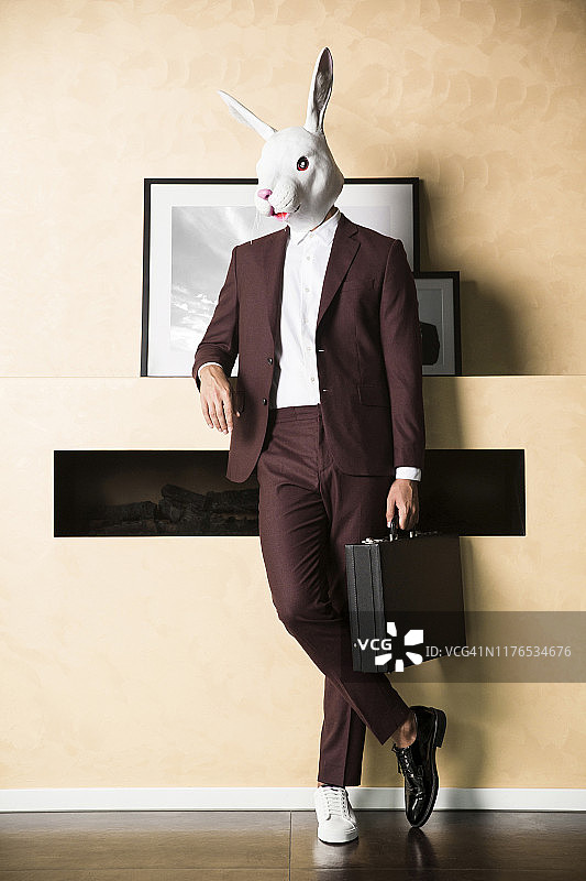 兔子装扮的商人图片素材